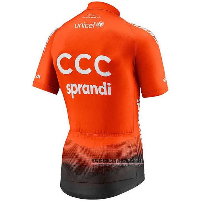 Abbigliamento CCC Team 2020 Manica Corta e Pantaloncino Con Bretelle Arancione Nero - Clicca l'immagine per chiudere